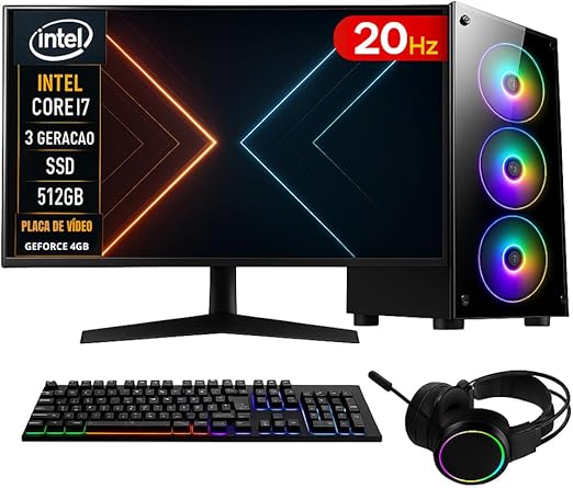 PC GAMER COMPLETO INTEL CORE I7 16GB RAM PLACA DE VIDEO GEFORCE 4GB SSD 512GB